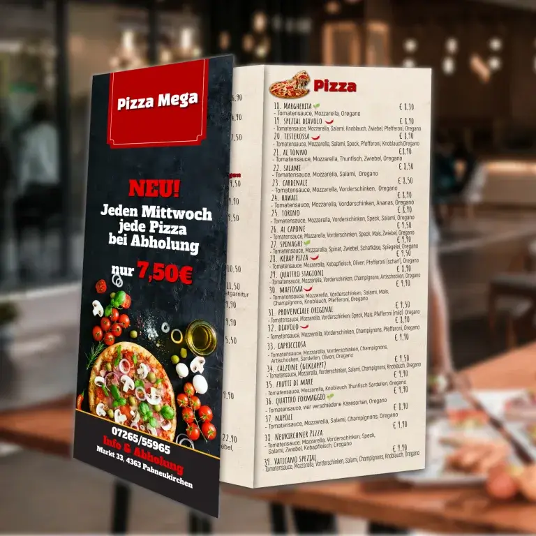 Speisekarte – Pizza Mega Pabneukirchen