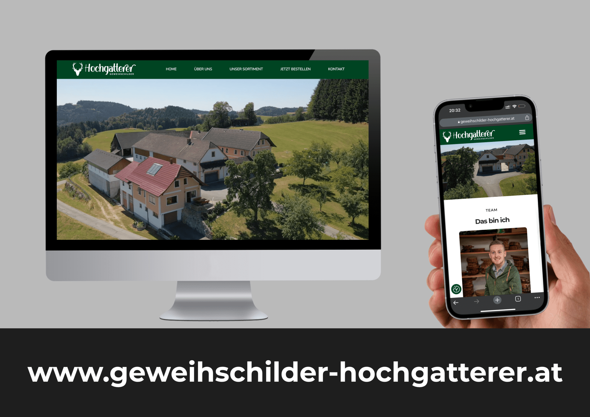Design & Umsetzung Homepage – Geweihschilder Hochgatterer aus Dimbach