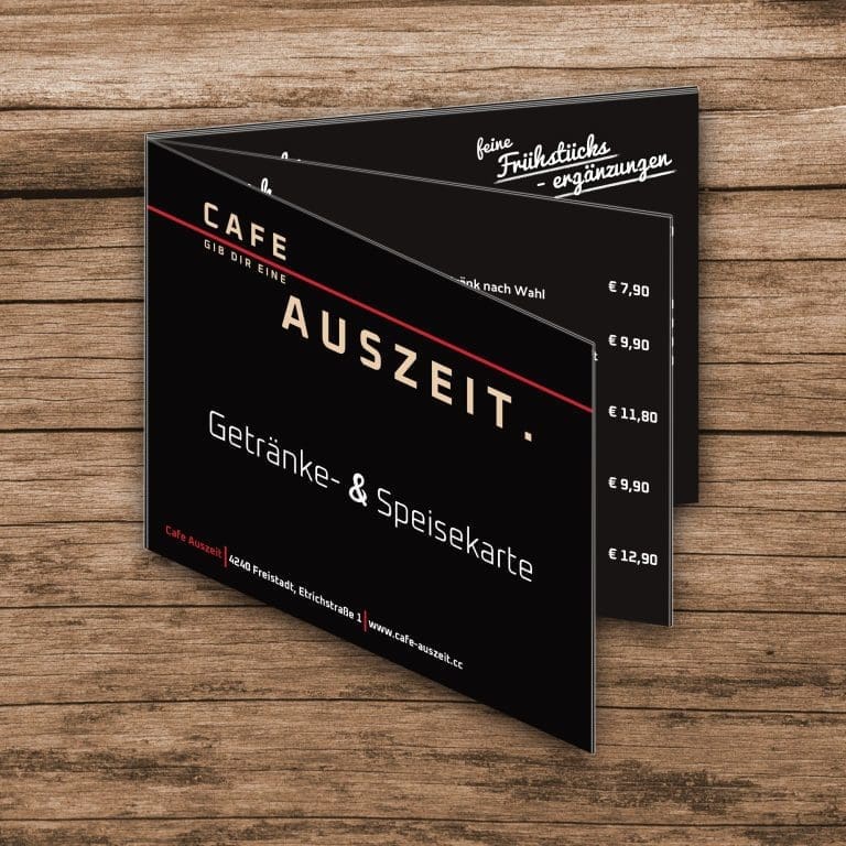 Cafe Auszeit – Getränkekarte